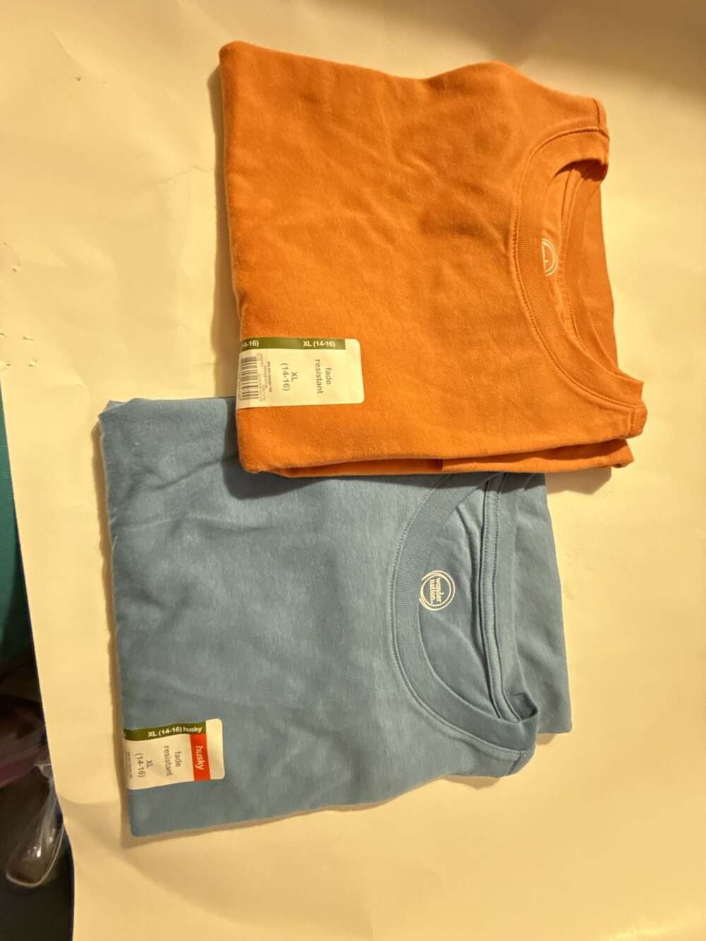 Lot of 2 Wonder Nation Boys Kid Tough Fade Resistant Short Sleeve T-Shirts XL 14